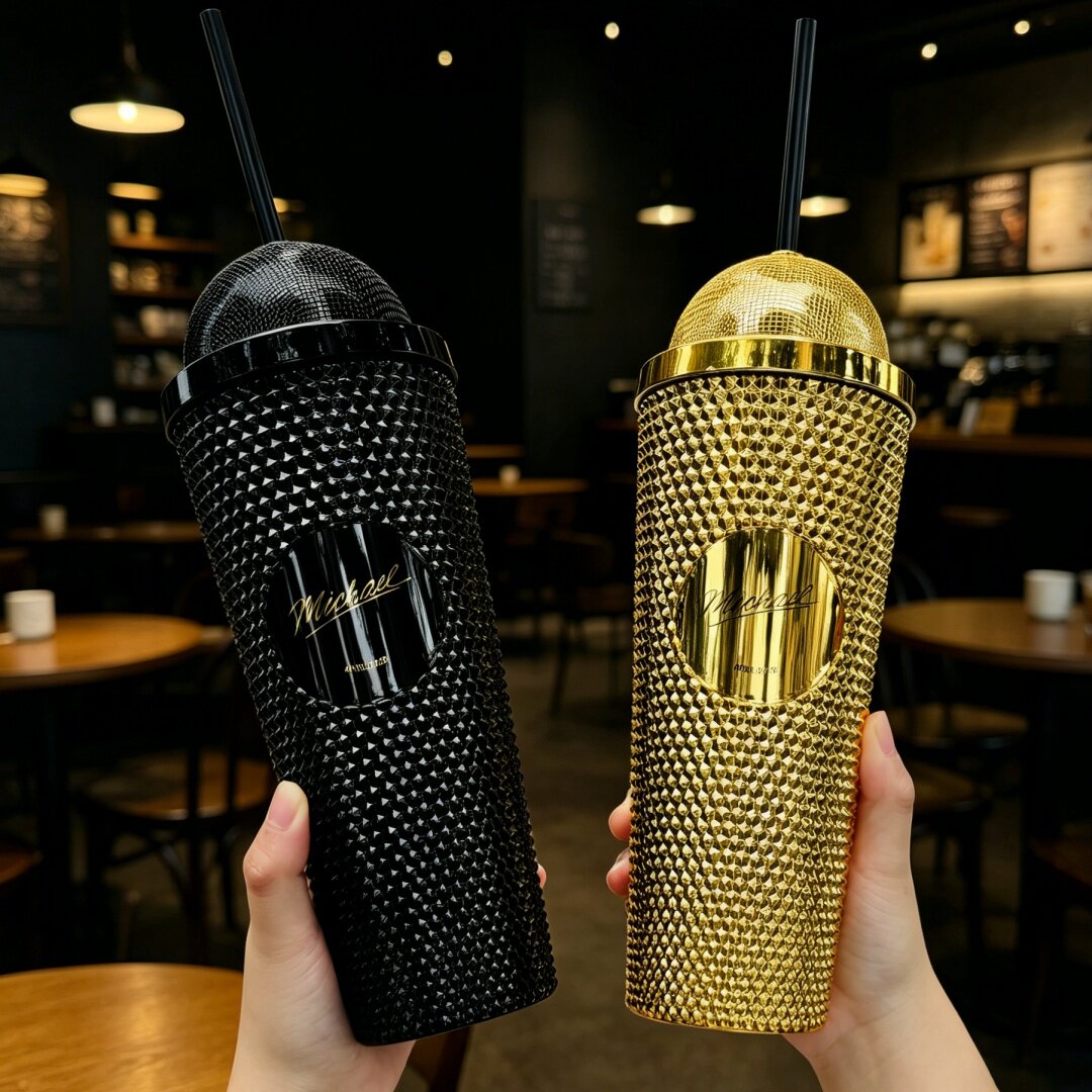 Travel Kitchen Accessories - Hot Michael Rhine Stone Tumbler Creative