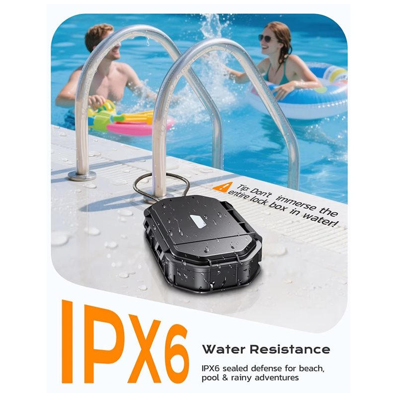 Cable Lock Combination - Waterproof Travel Safe Lock Box 4-Digit
