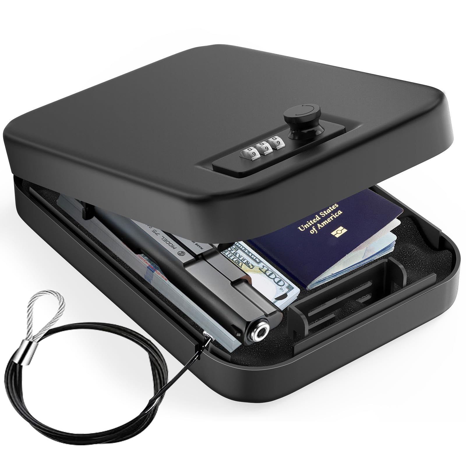 Cable Lock Combination - Security Safe Box Personal Safe with