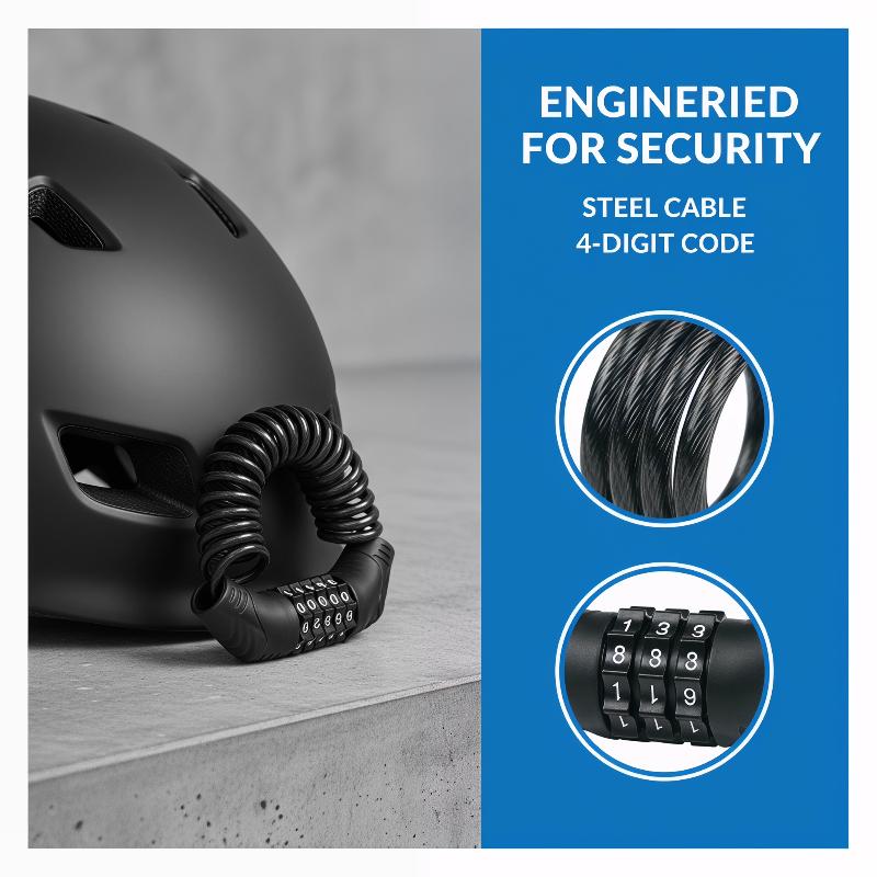 4 Digit Password Helmet Lock C - огляд і ціна Cable Lock Combination