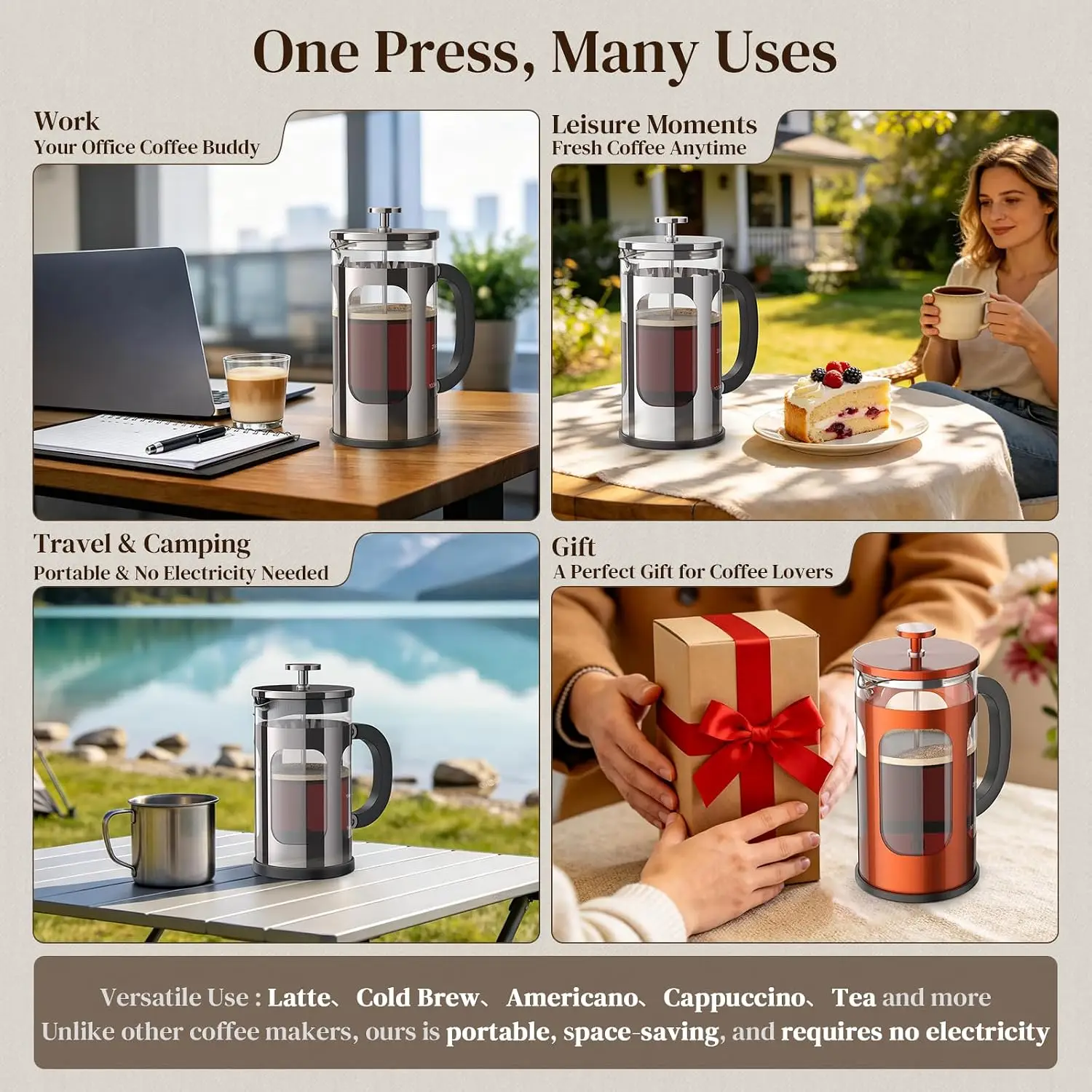 French Press Coffee Maker 34oz - огляд і ціна Travel Kitchen Accessories