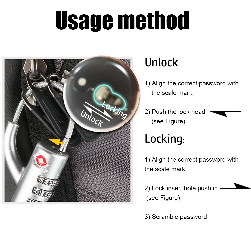 Waterproof Small Padlock Porta - огляд і ціна Cable Lock Combination