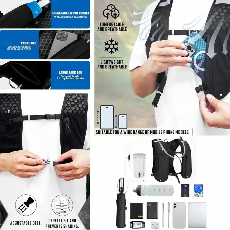 Unisex Running Vest Water-Resi - огляд і ціна Hydration Pack Backpack