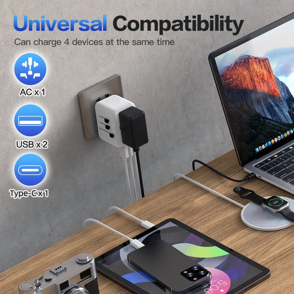 Type C GaN 20W Chargeur Multi  - огляд і ціна Travel Adapter Universal