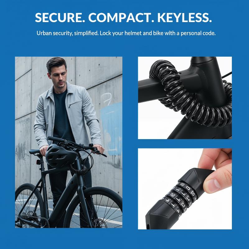 Motorcycle Helmet Lock Cable 4 - огляд і ціна Cable Lock Combination