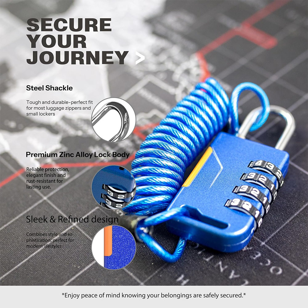 4 Digit Combination Padlock wi - огляд і ціна Cable Lock Combination